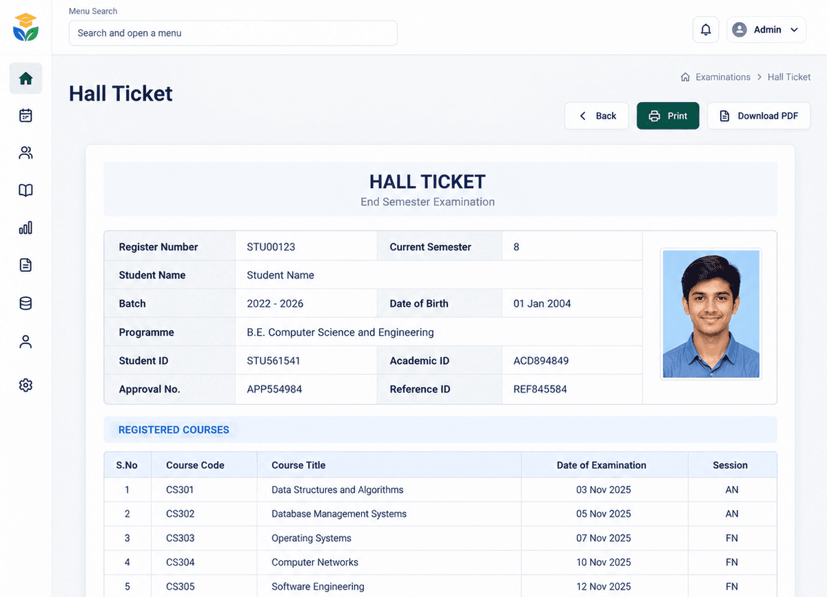 Hall Ticket & Documents